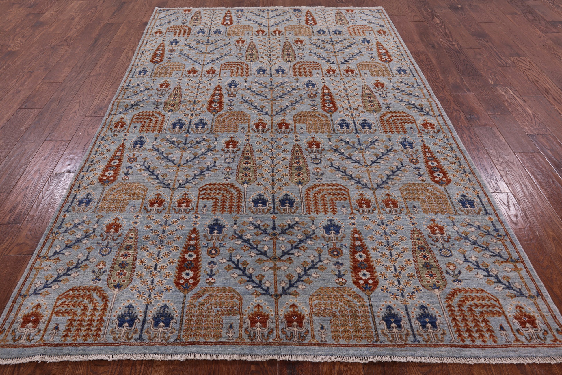 Blue Persian Ziegler Handmade Wool Rug - 6' 0" X 9' 4" - Golden Nile