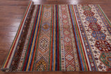 Tribal Khorjin Persian Gabbeh Handmade Area Rug - 5' 8" X 8' 0" - Golden Nile