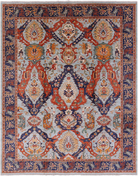 Blue Fine Serapi Handmade Area Rug - 8' 2" X 10' 2" - Golden Nile