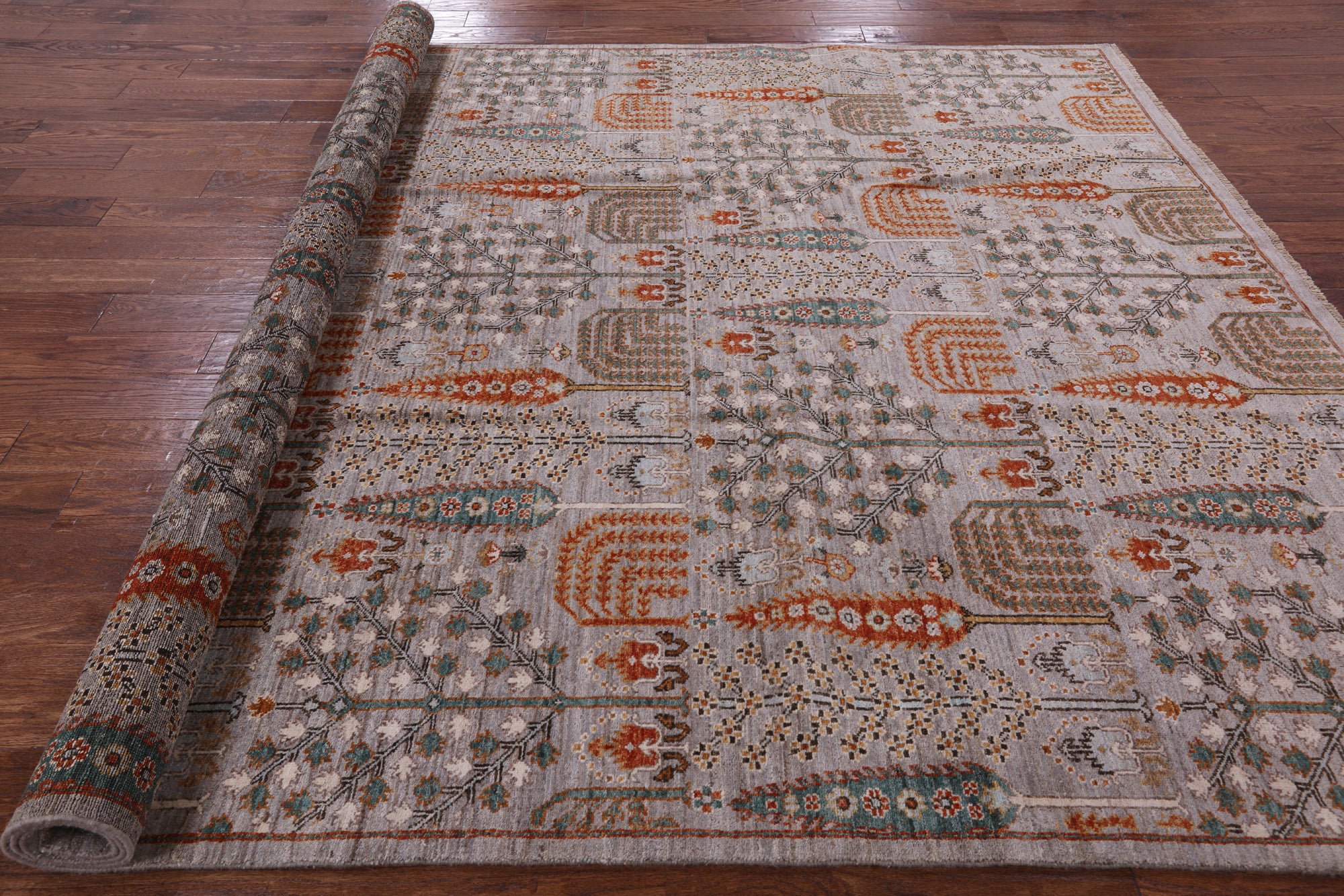 Grey Fine Serapi Hand Knotted Area Rug - 8' 0" X 10' 2" - Golden Nile