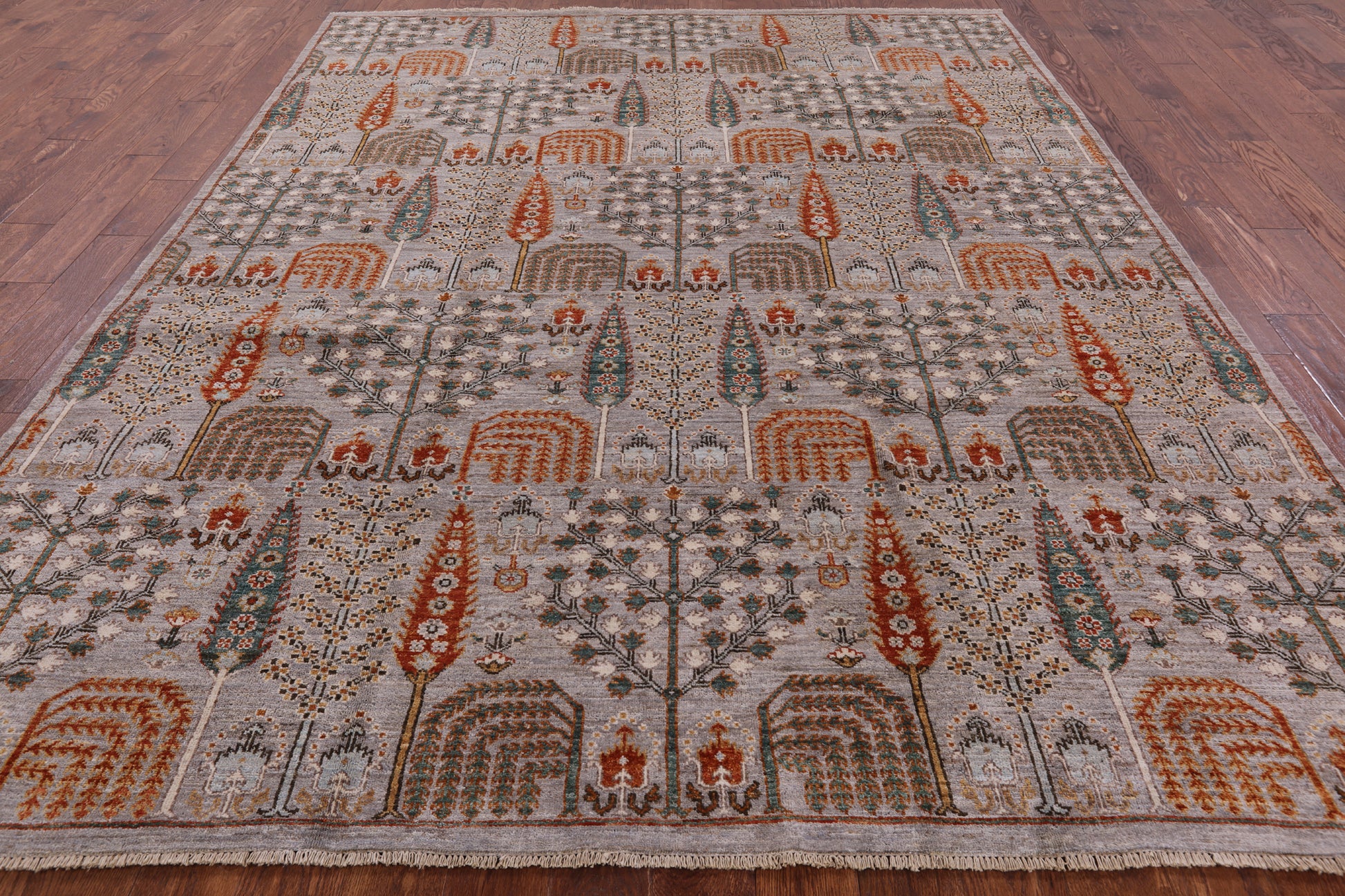 Grey Fine Serapi Hand Knotted Area Rug - 8' 0" X 10' 2" - Golden Nile
