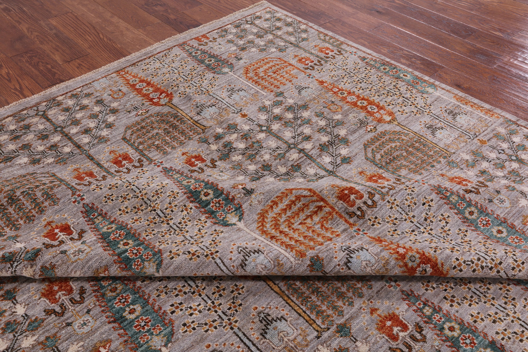 Grey Fine Serapi Hand Knotted Area Rug - 8' 0" X 10' 2" - Golden Nile