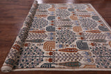 Ivory Persian Ziegler Hand Knotted Wool Rug - 8' 1" X 10' 0" - Golden Nile
