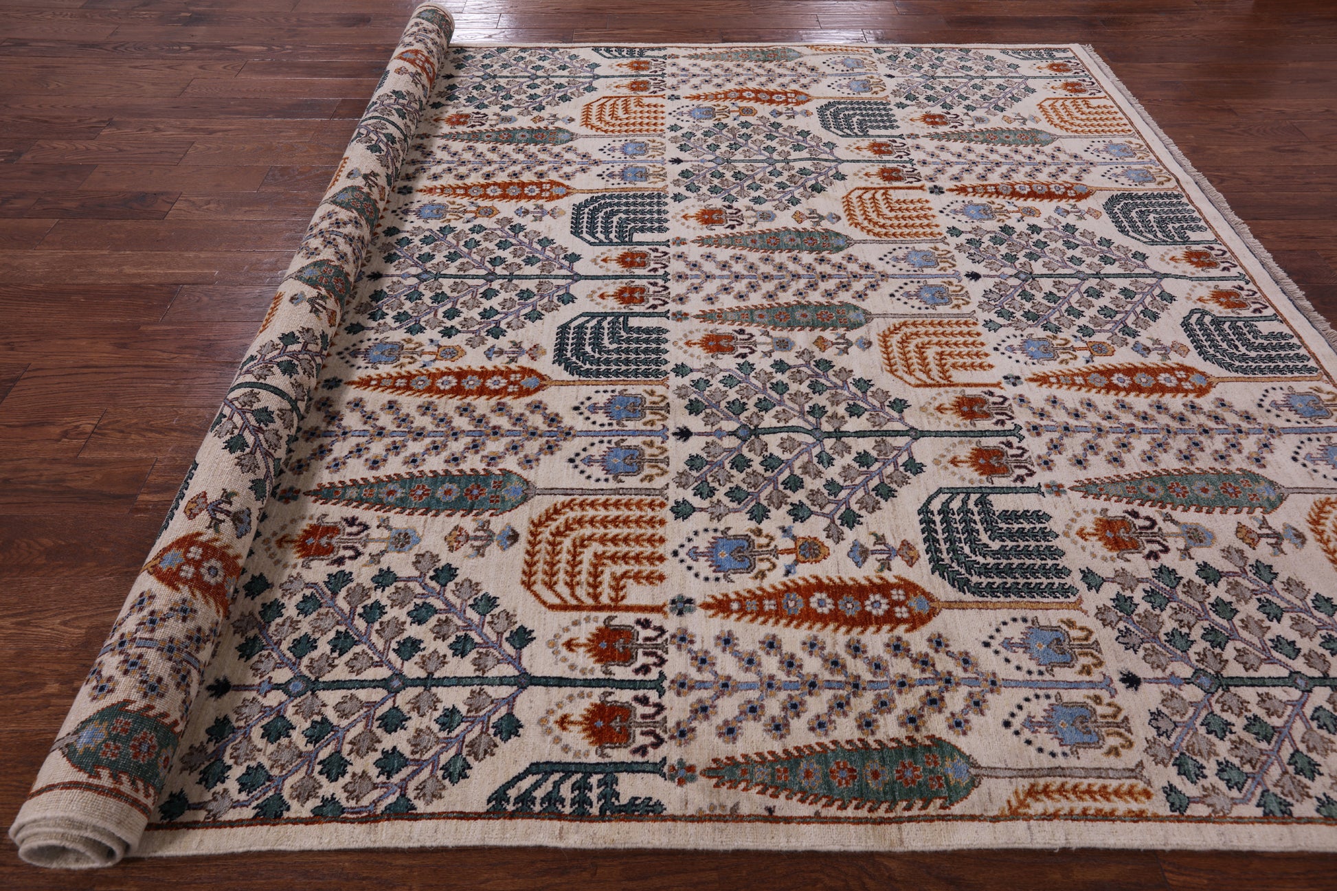 Ivory Persian Ziegler Hand Knotted Wool Rug - 8' 1" X 10' 0" - Golden Nile