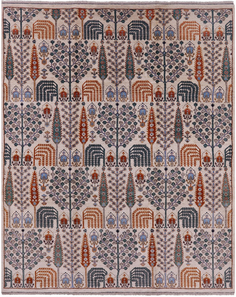 Ivory Persian Ziegler Hand Knotted Wool Rug - 8' 1" X 10' 0" - Golden Nile