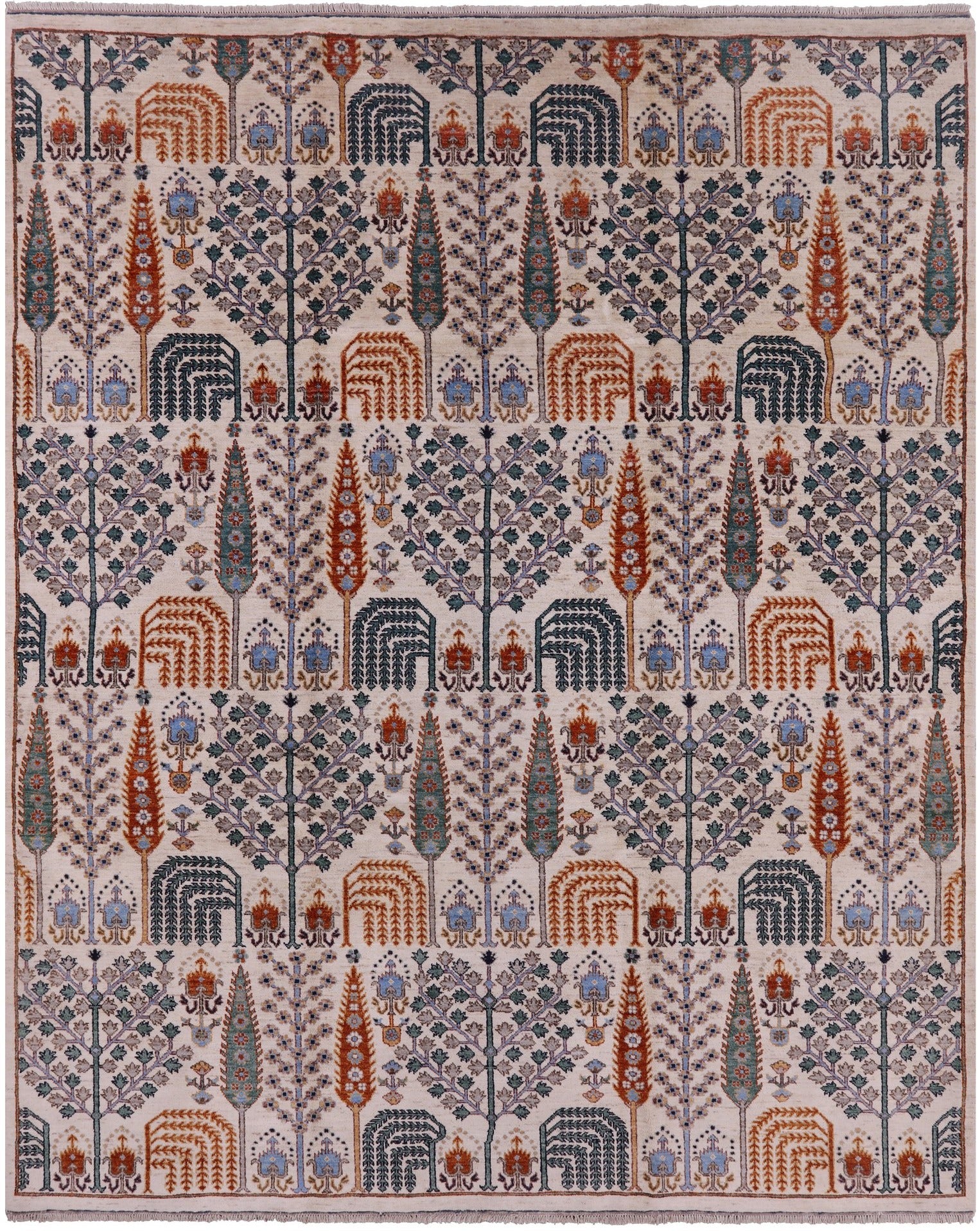 Ivory Persian Ziegler Hand Knotted Wool Rug - 8' 1" X 10' 0" - Golden Nile