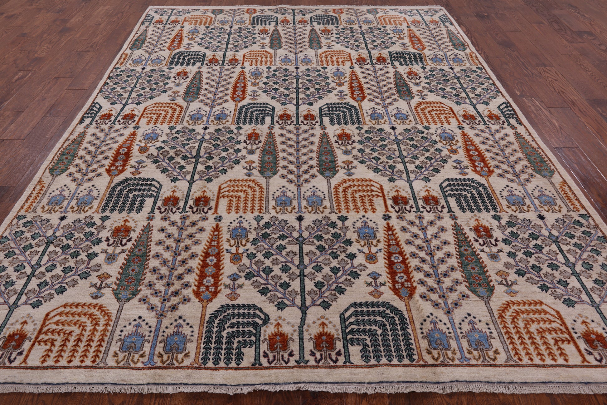 Ivory Persian Ziegler Hand Knotted Wool Rug - 8' 1" X 10' 0" - Golden Nile