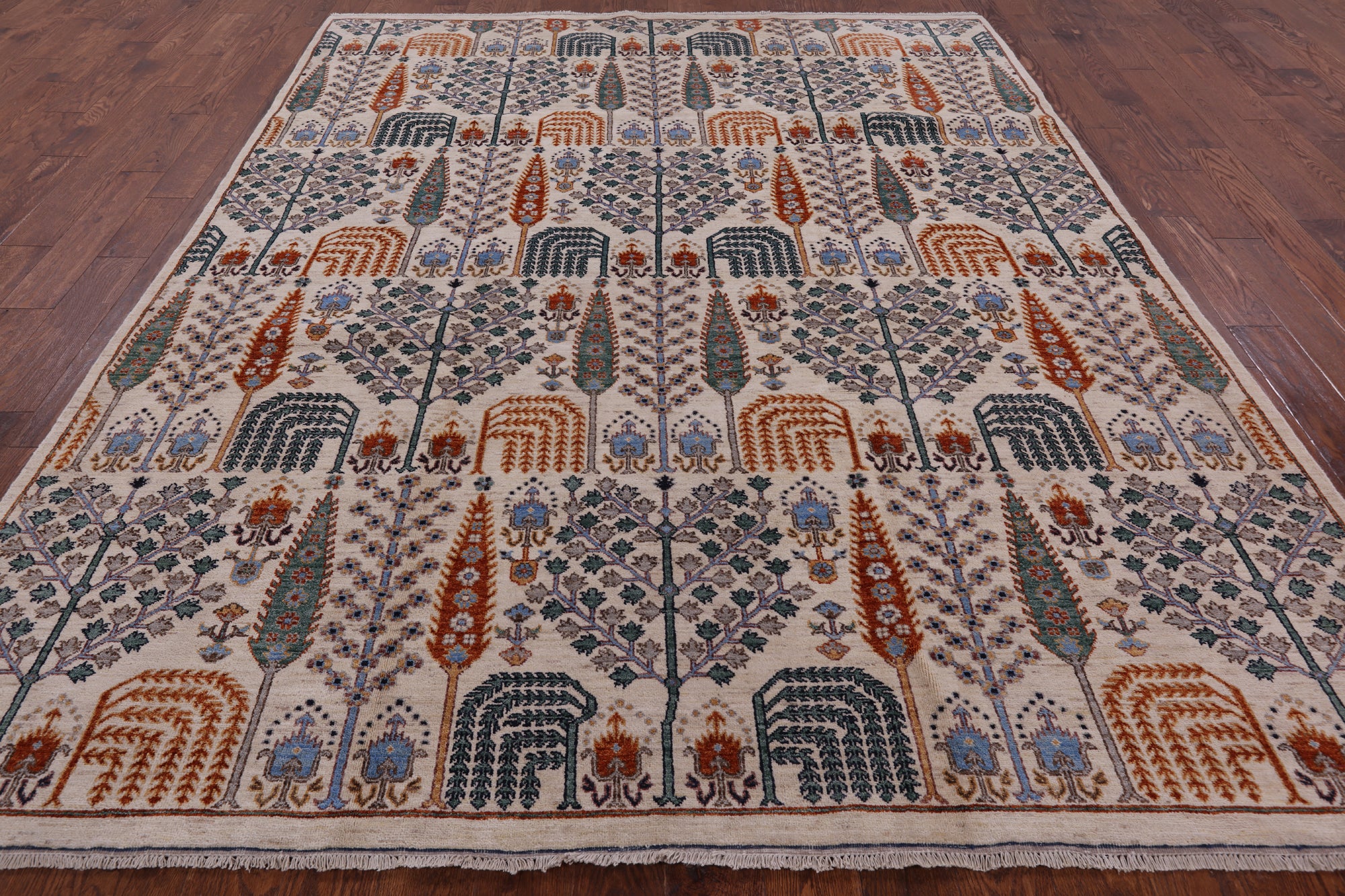 Ivory Persian Ziegler Hand Knotted Wool Rug - 8' 1" X 10' 0" - Golden Nile