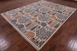 Ivory Persian Ziegler Hand Knotted Wool Rug - 8' 1" X 10' 0" - Golden Nile