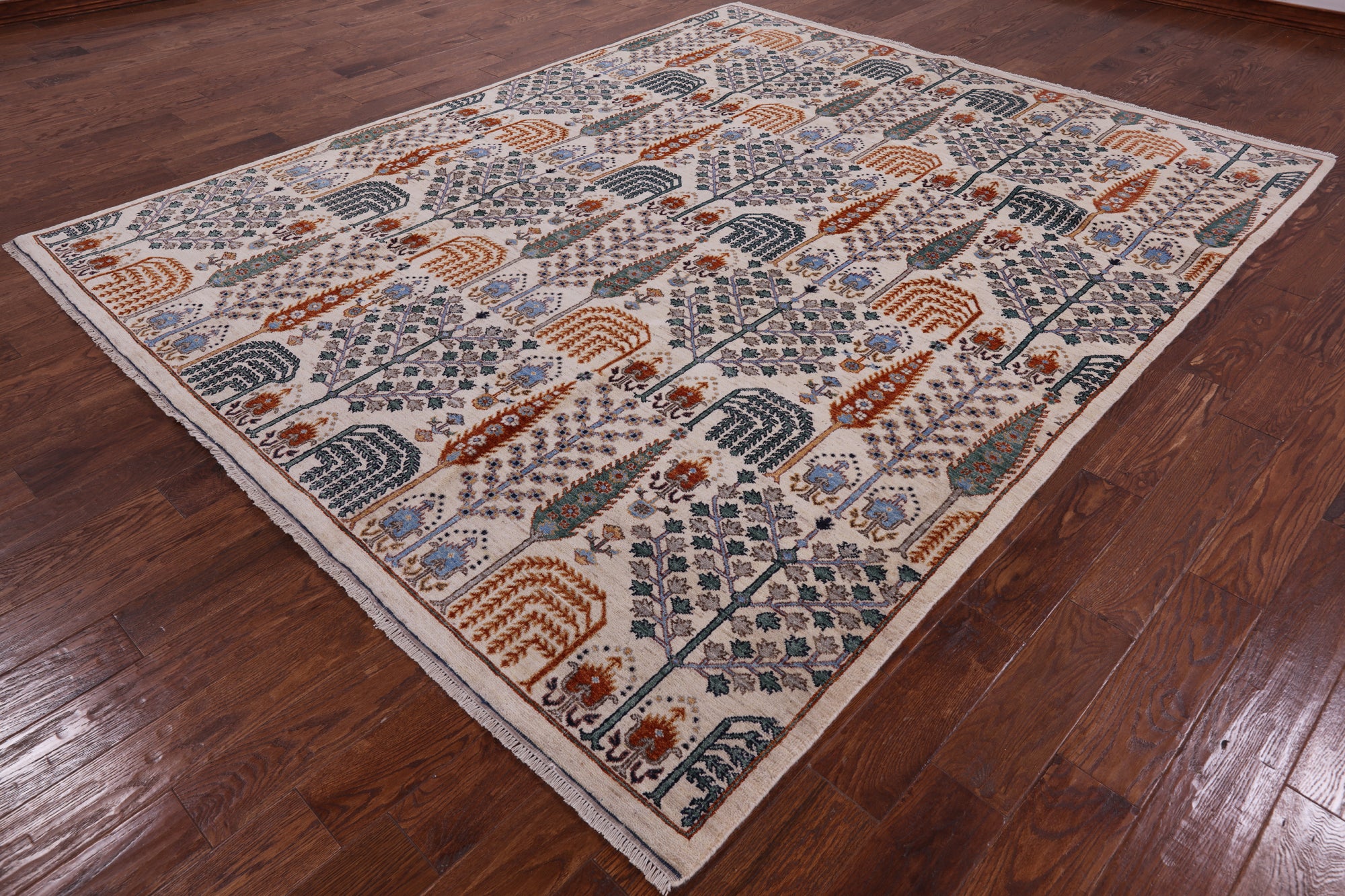 Ivory Persian Ziegler Hand Knotted Wool Rug - 8' 1" X 10' 0" - Golden Nile