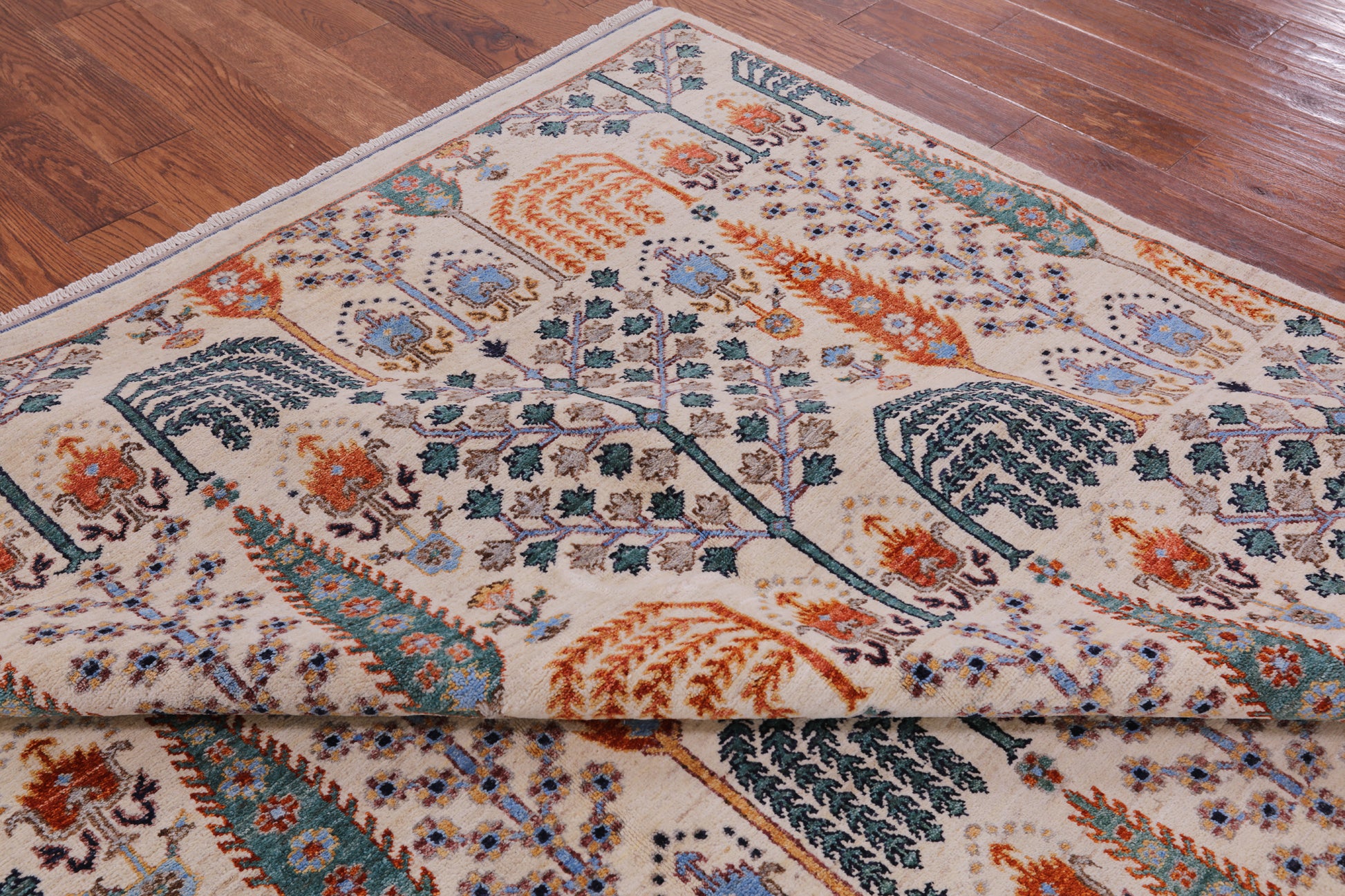 Ivory Persian Ziegler Hand Knotted Wool Rug - 8' 1" X 10' 0" - Golden Nile