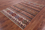 Khorjin Persian Gabbeh Handmade Wool Rug - 5' 10" X 8' 0" - Golden Nile