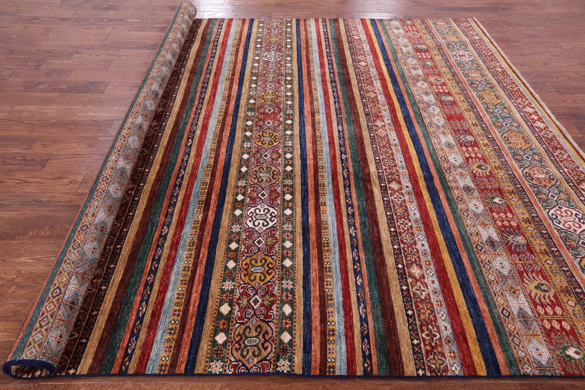 Khorjin Persian Gabbeh Hand Knotted Rug - 8' 3" X 9' 8" - Golden Nile