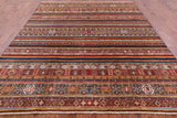 Khorjin Persian Gabbeh Hand Knotted Rug - 8' 3" X 9' 8" - Golden Nile