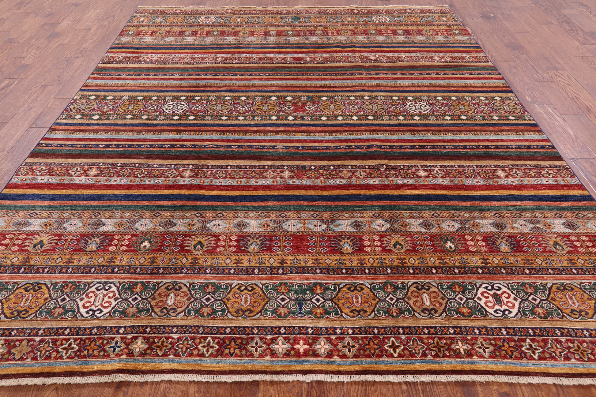 Khorjin Persian Gabbeh Hand Knotted Rug - 8' 3" X 9' 8" - Golden Nile