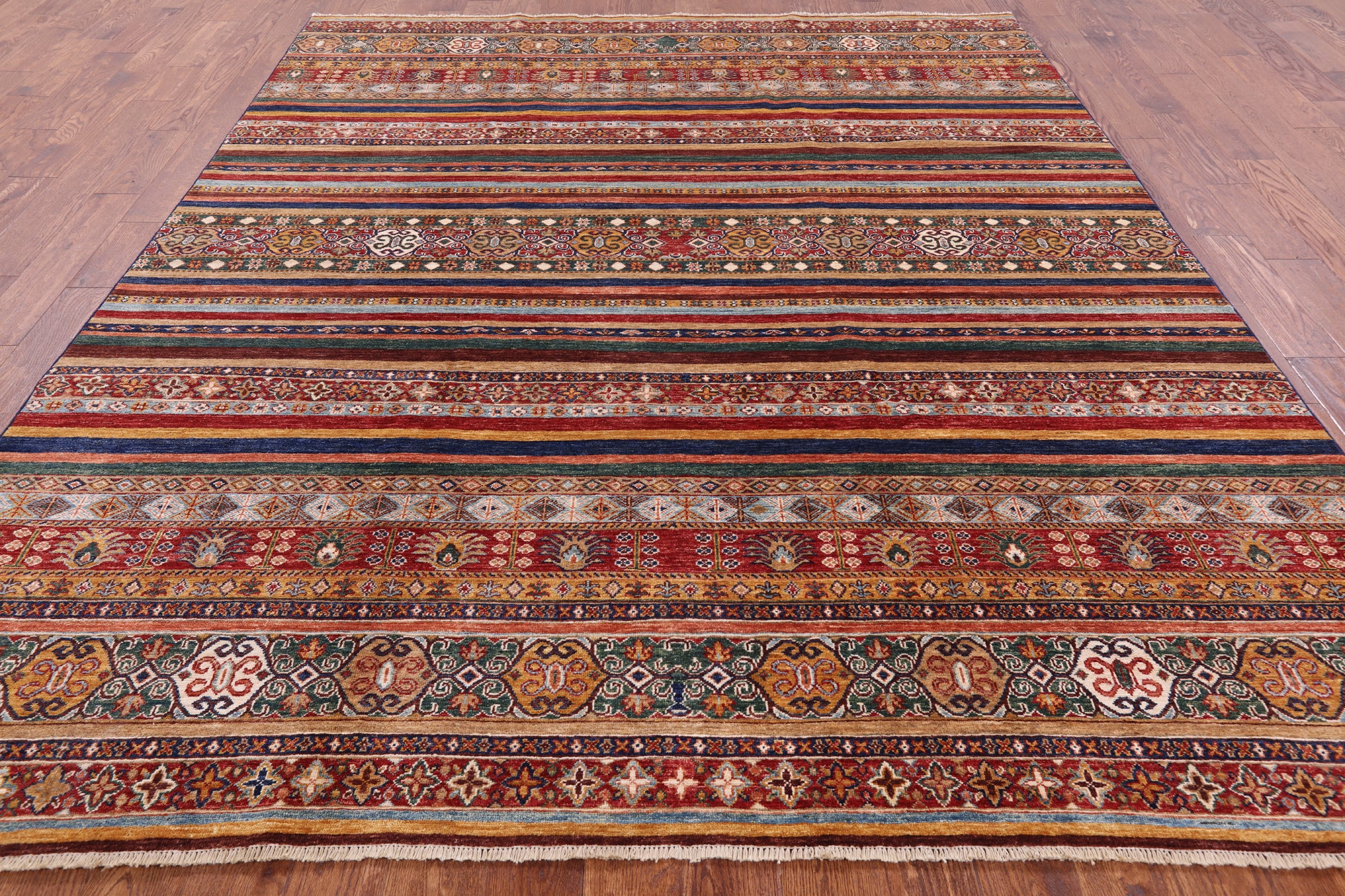 Khorjin Persian Gabbeh Hand Knotted Rug - 8' 3" X 9' 8" - Golden Nile