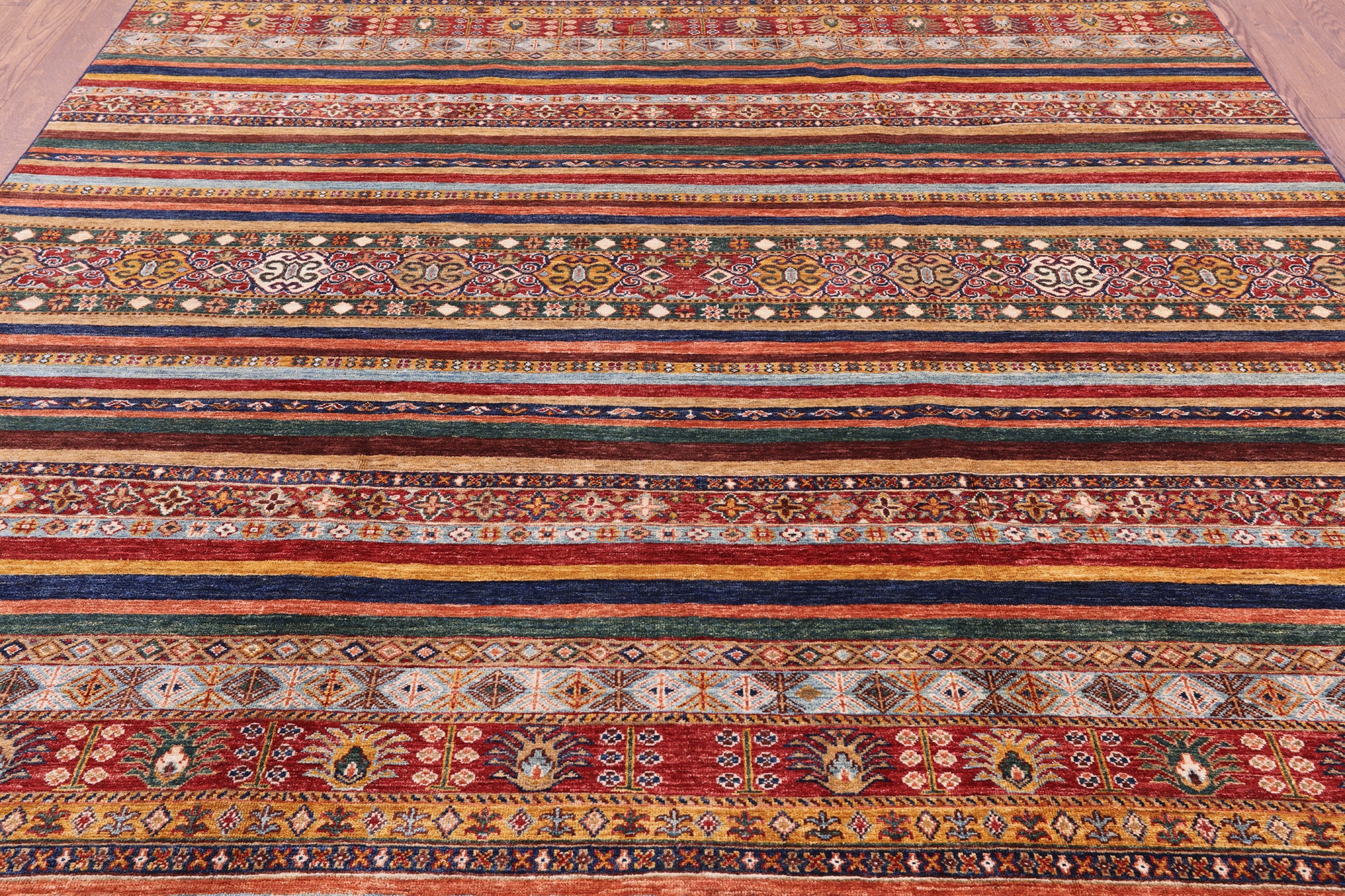 Khorjin Persian Gabbeh Hand Knotted Rug - 8' 3" X 9' 8" - Golden Nile