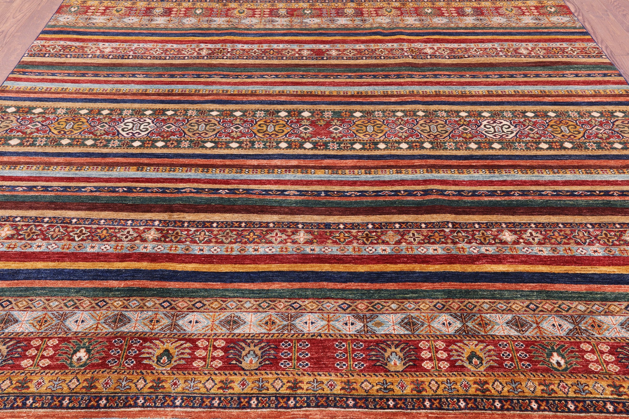 Khorjin Persian Gabbeh Hand Knotted Rug - 8' 3" X 9' 8" - Golden Nile