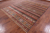 Khorjin Persian Gabbeh Hand Knotted Rug - 8' 3" X 9' 8" - Golden Nile