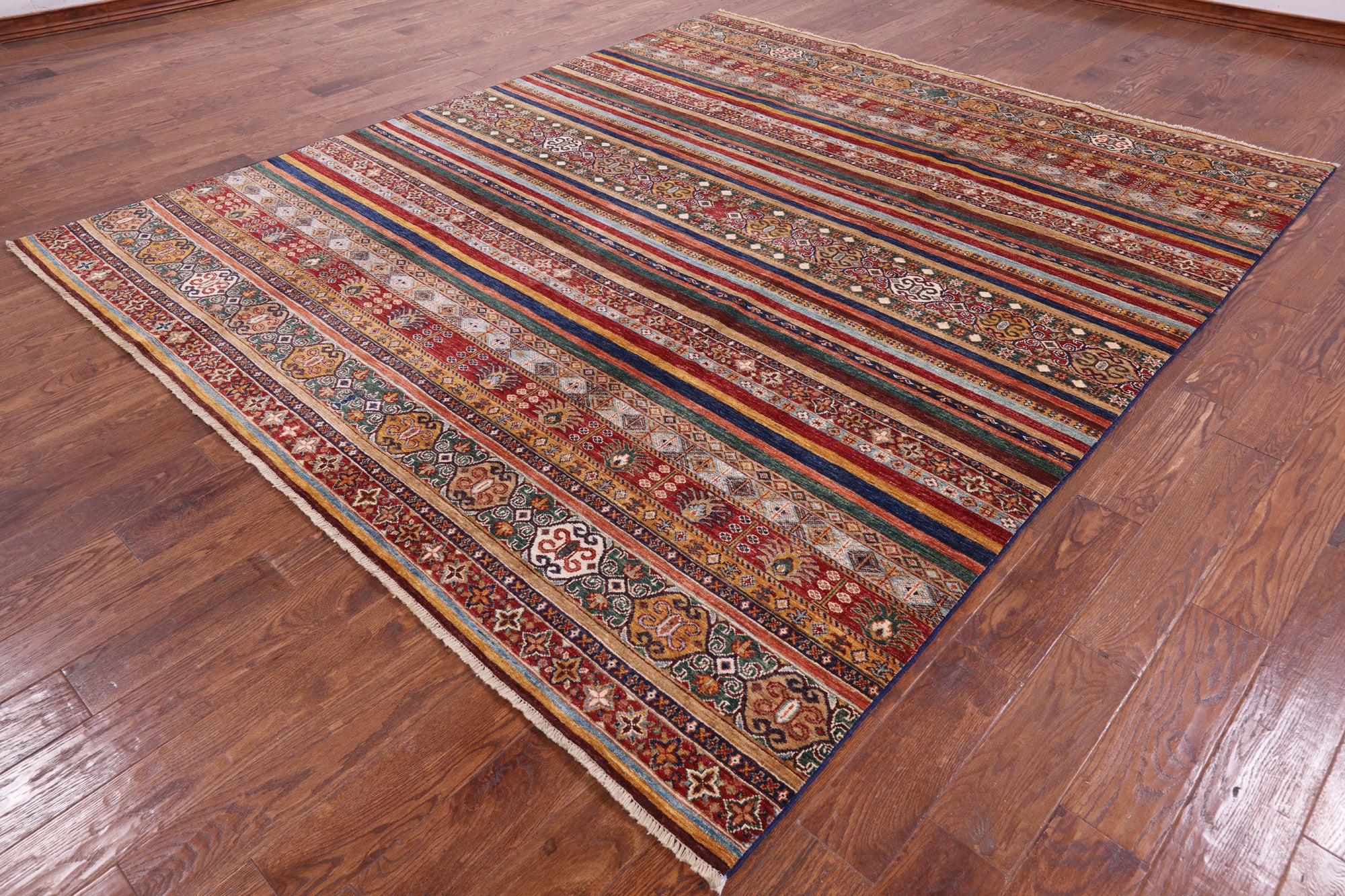 Khorjin Persian Gabbeh Hand Knotted Rug - 8' 3" X 9' 8" - Golden Nile