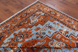 Blue Persian Fine Serapi Handmade Wool Area Rug - 9' 0" X 12' 0" - Golden Nile