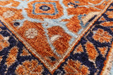 Blue Persian Fine Serapi Handmade Wool Area Rug - 9' 0" X 12' 0" - Golden Nile