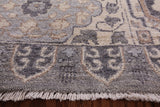 Grey Geometric Persian Mamluk Hand Knotted Wool Rug - 5' 10" X 8' 10" - Golden Nile