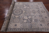 Grey Geometric Persian Mamluk Hand Knotted Wool Rug - 5' 10" X 8' 10" - Golden Nile