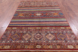 Tribal Khorjin Persian Gabbeh Handmade Wool Rug - 5' 8" X 8' 4" - Golden Nile