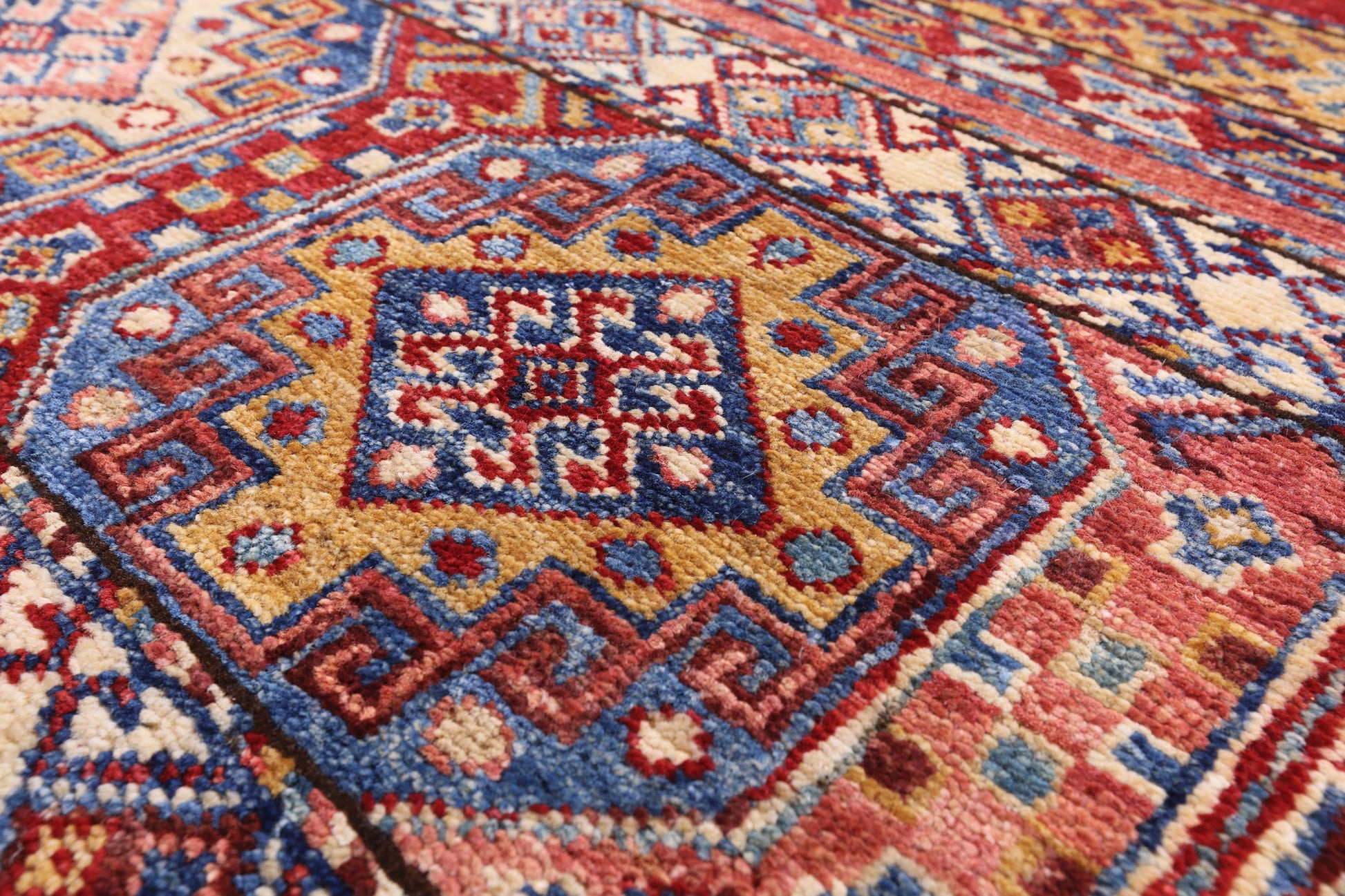 Tribal Khorjin Persian Gabbeh Handmade Wool Rug - 5' 8" X 8' 4" - Golden Nile