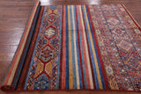 Tribal Khorjin Persian Gabbeh Handmade Wool Rug - 5' 8" X 8' 4" - Golden Nile