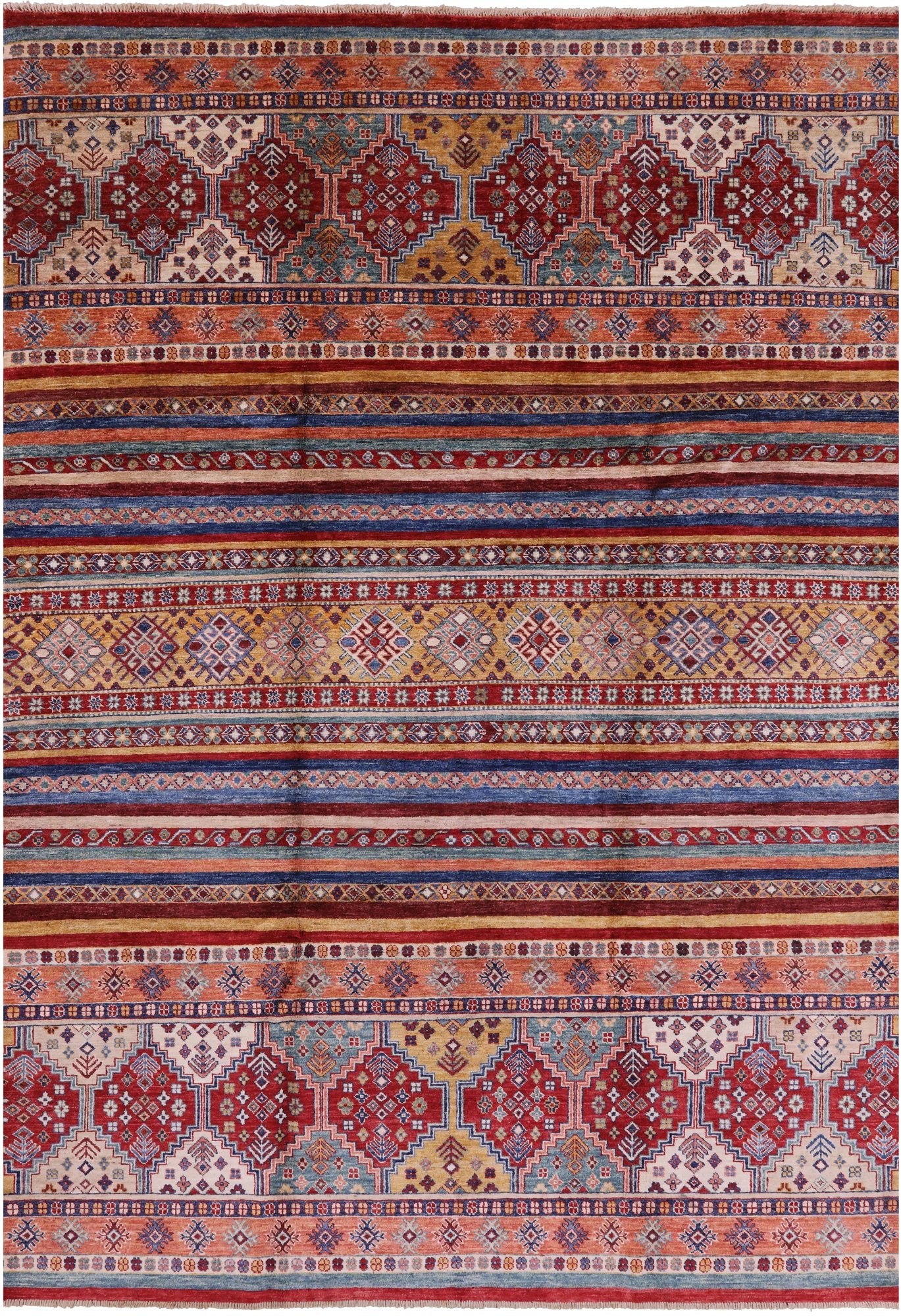 Tribal Khorjin Persian Gabbeh Handmade Area Rug - 6' 10" X 9' 9" - Golden Nile