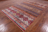 Tribal Khorjin Persian Gabbeh Handmade Area Rug - 6' 10" X 9' 9" - Golden Nile