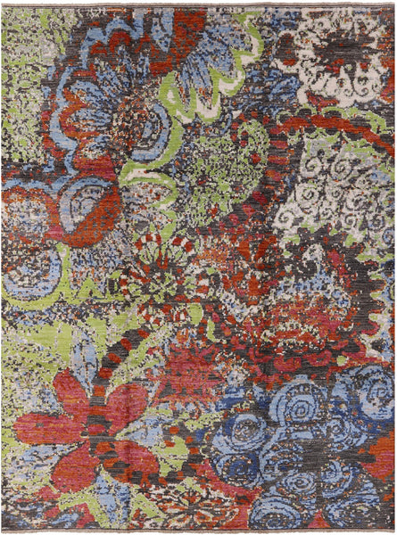 Floral Handmade Wool Area Rug - 8' 11" X 11' 10" - Golden Nile