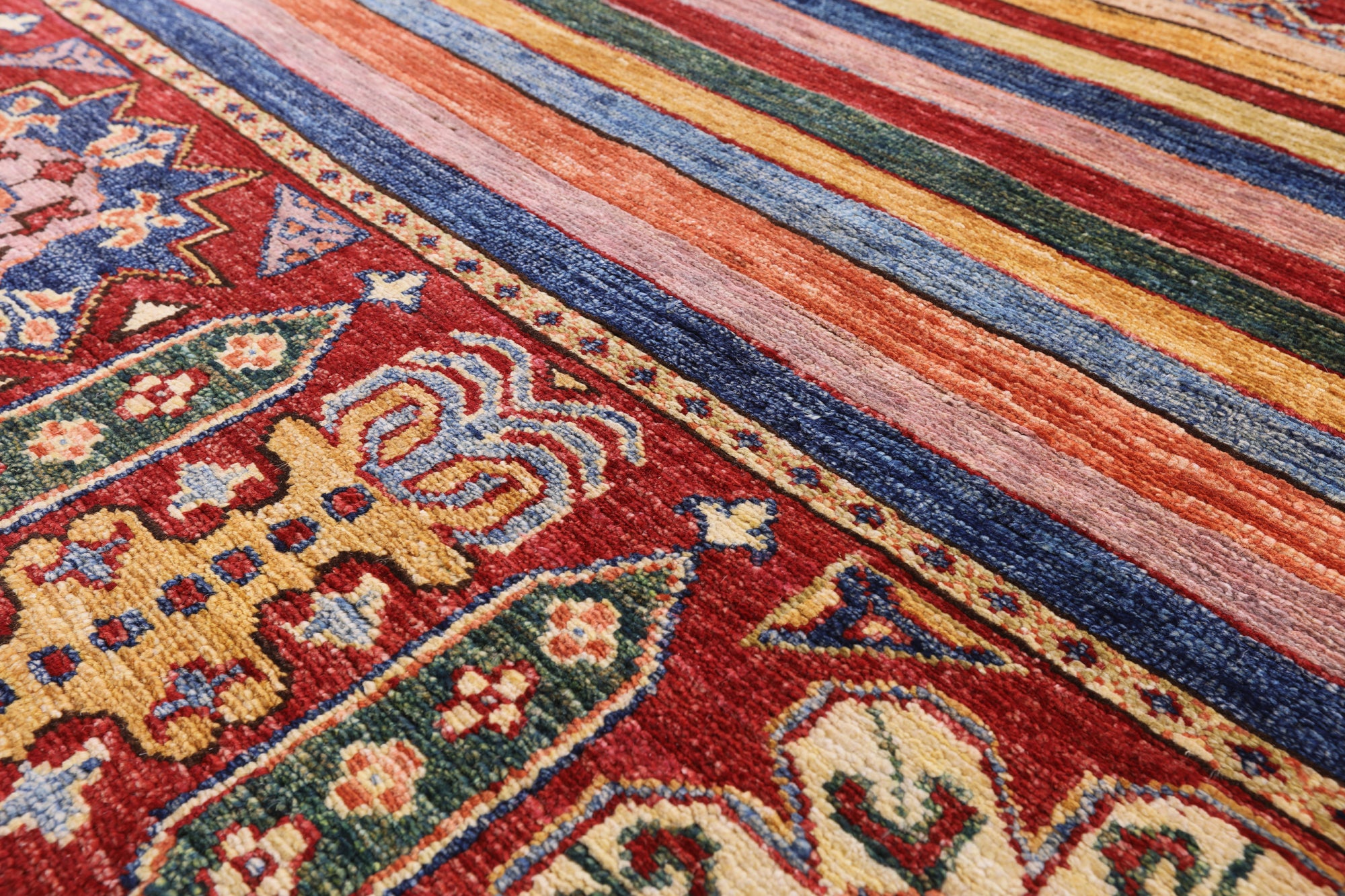 Tribal Khorjin Persian Gabbeh Handmade Area Rug - 4' 2" X 5' 11" - Golden Nile