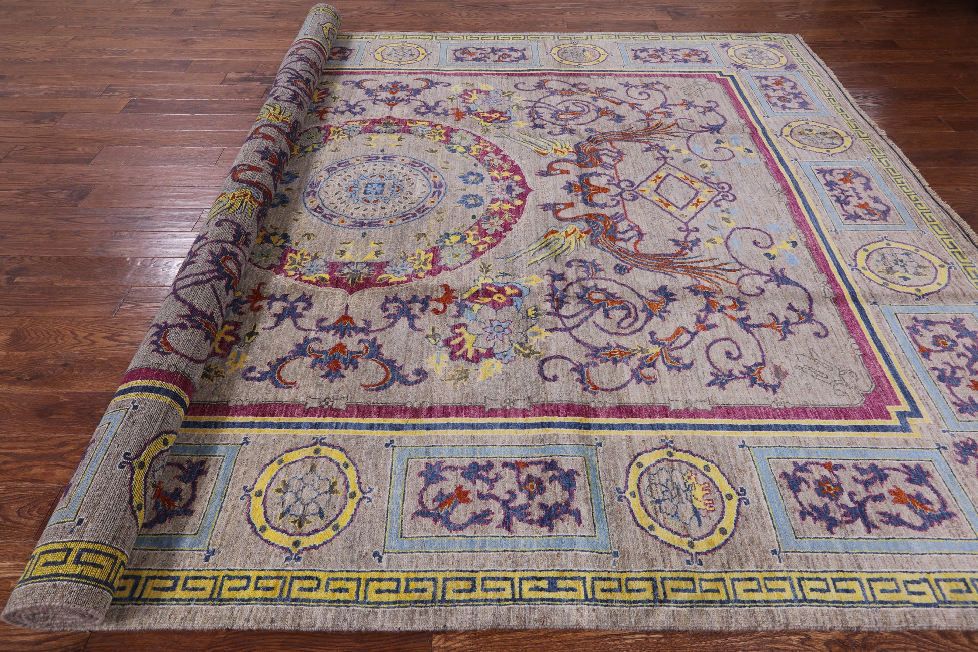 William Morris Hand Knotted Wool Rug - 9' 2" X 12' 3" - Golden Nile