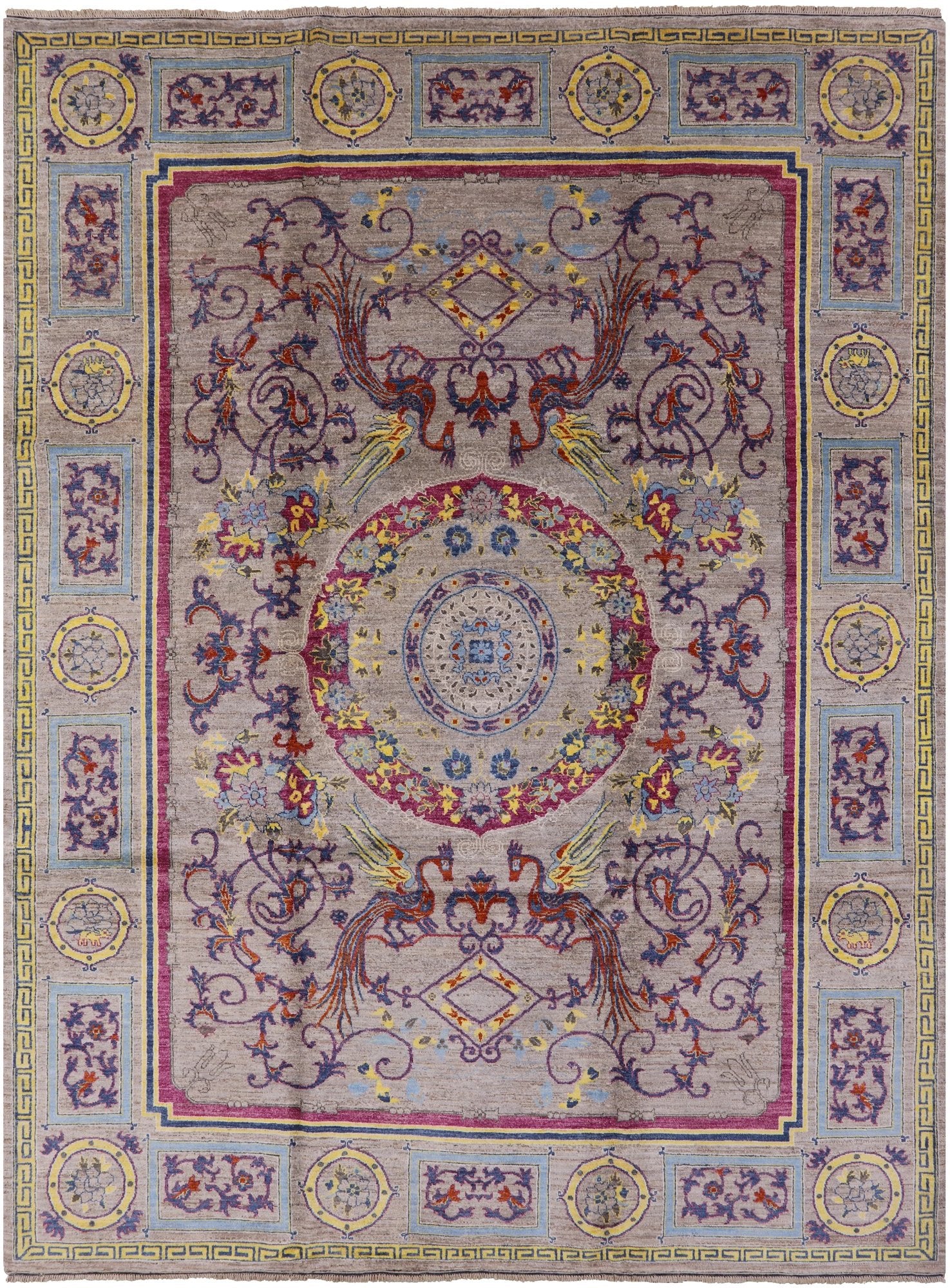 William Morris Hand Knotted Wool Rug - 9' 2" X 12' 3" - Golden Nile