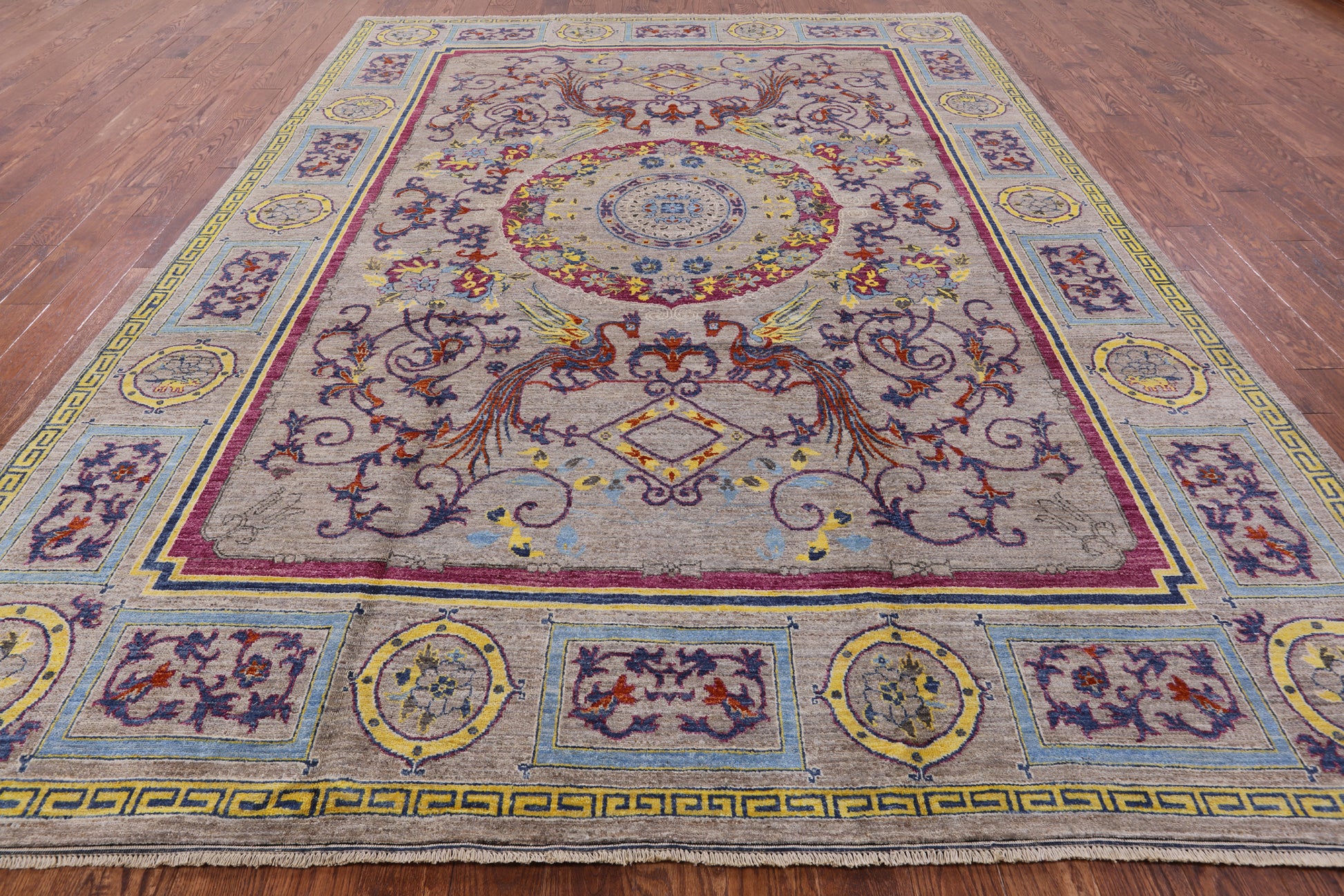 William Morris Hand Knotted Wool Rug - 9' 2" X 12' 3" - Golden Nile