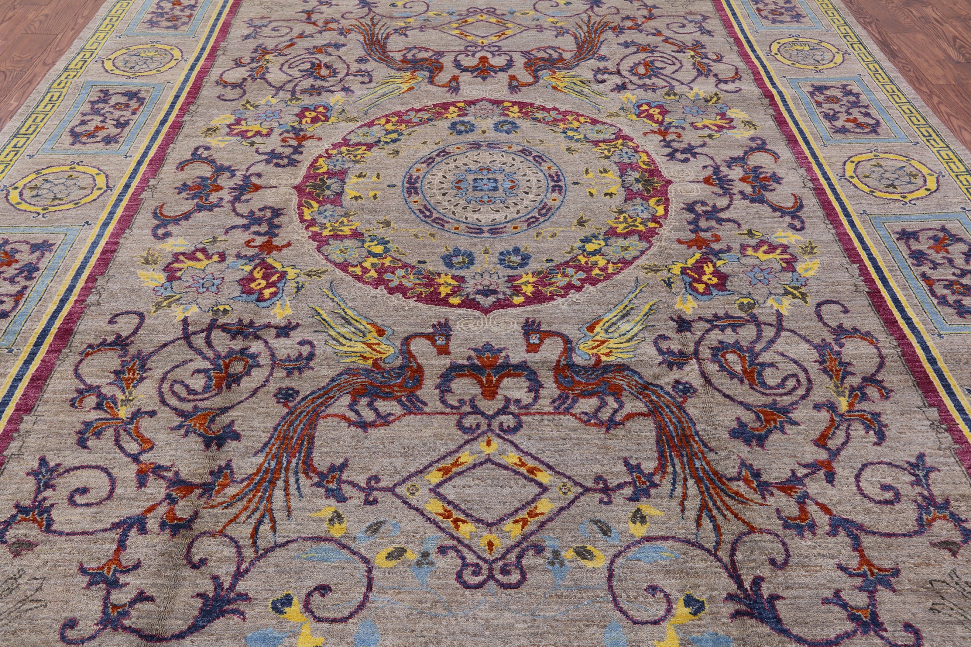 William Morris Hand Knotted Wool Rug - 9' 2" X 12' 3" - Golden Nile