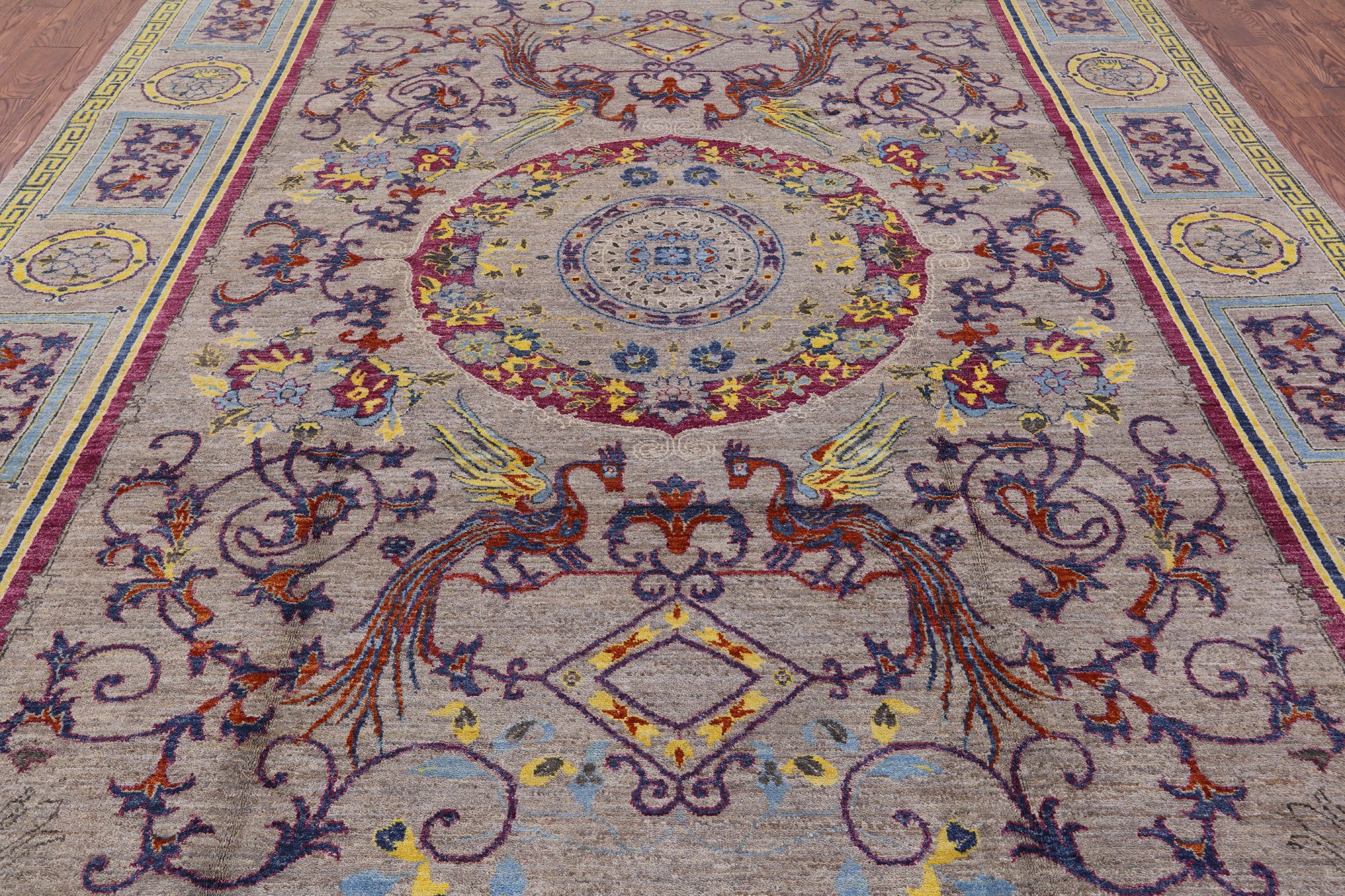 William Morris Hand Knotted Wool Rug - 9' 2" X 12' 3" - Golden Nile