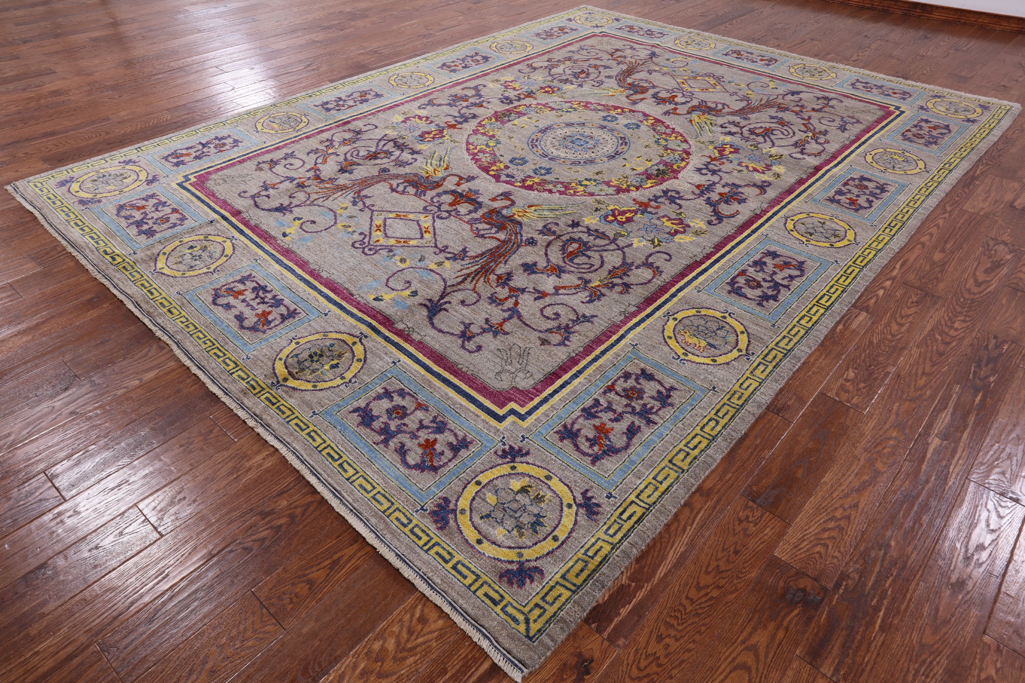 William Morris Hand Knotted Wool Rug - 9' 2" X 12' 3" - Golden Nile