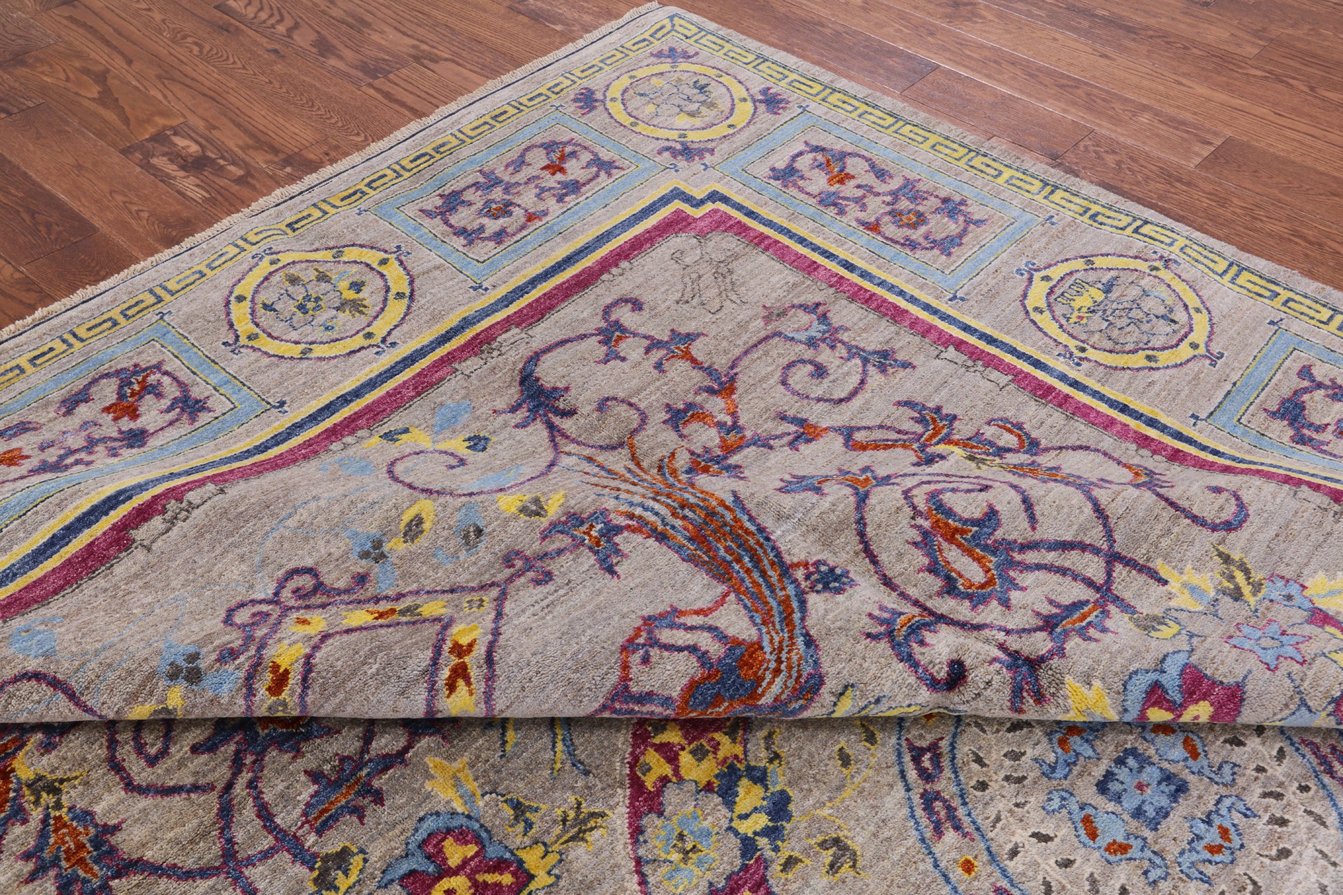 William Morris Hand Knotted Wool Rug - 9' 2" X 12' 3" - Golden Nile