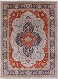 Blue Fine Serapi Handmade Area Rug - 9' 1" X 12' 3" - Golden Nile