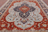 Blue Fine Serapi Handmade Area Rug - 9' 1" X 12' 3" - Golden Nile