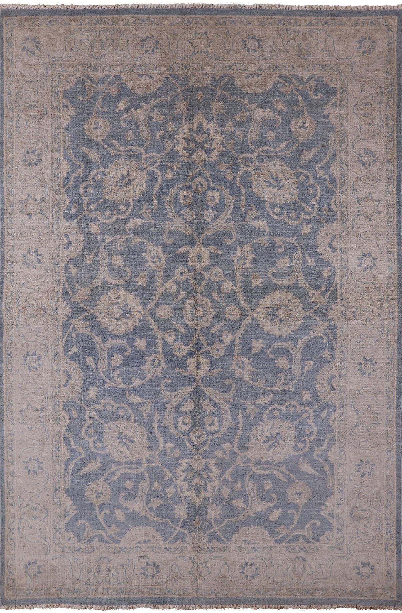 Persian White Wash Hand Knotted Rug - 6' 1" X 9' 2" - Golden Nile