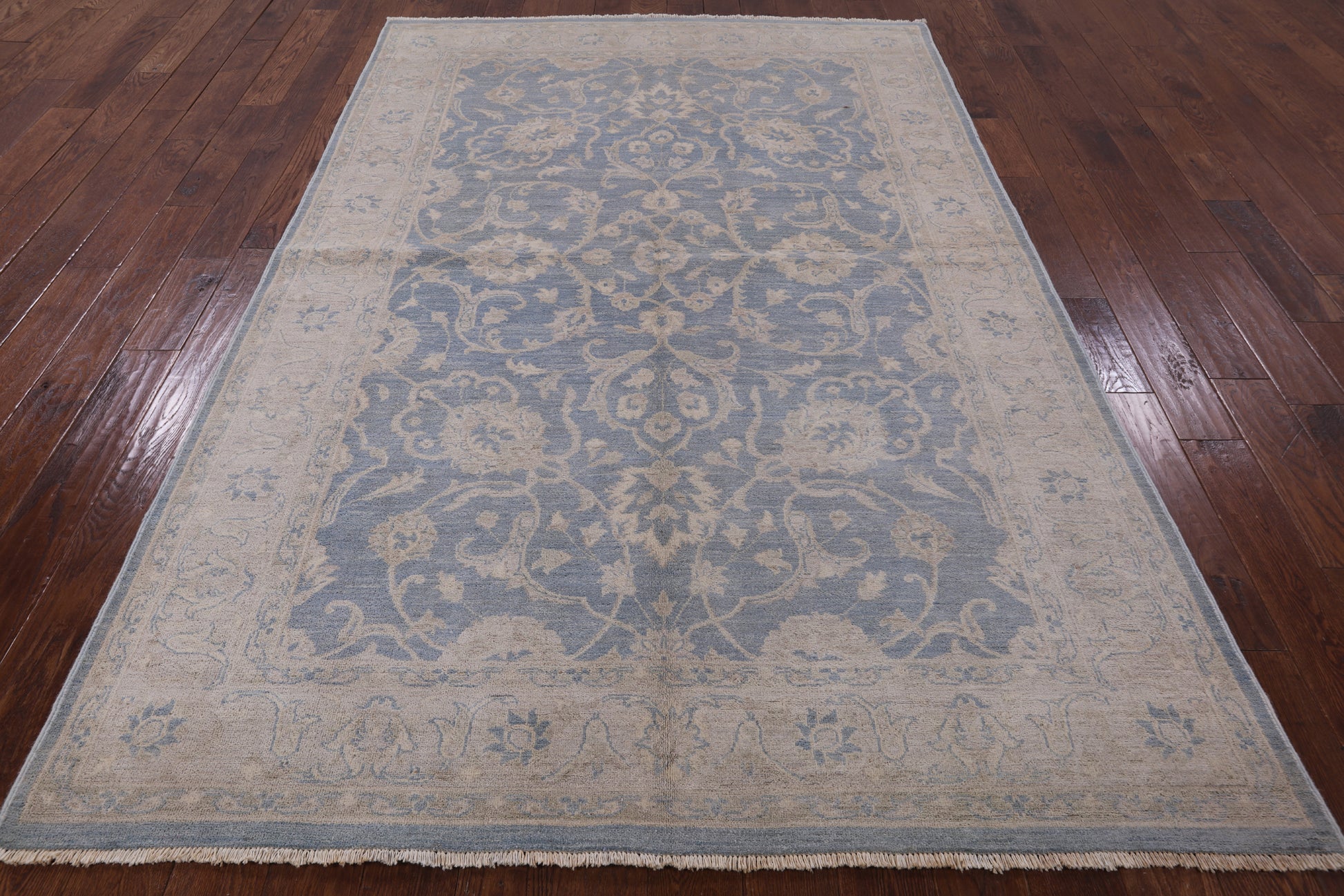 Persian White Wash Hand Knotted Rug - 6' 1" X 9' 2" - Golden Nile