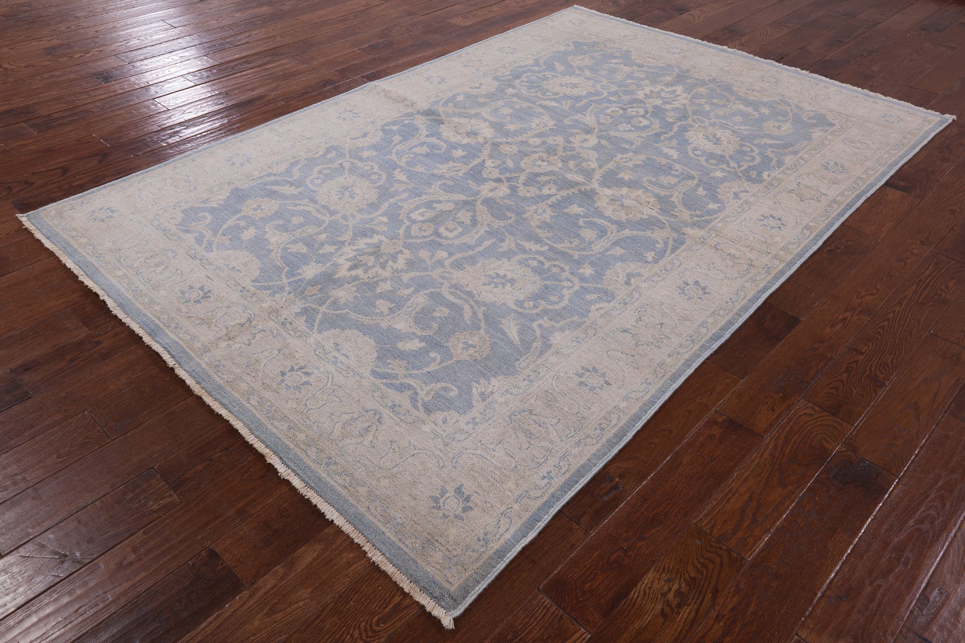 Persian White Wash Hand Knotted Rug - 6' 1" X 9' 2" - Golden Nile