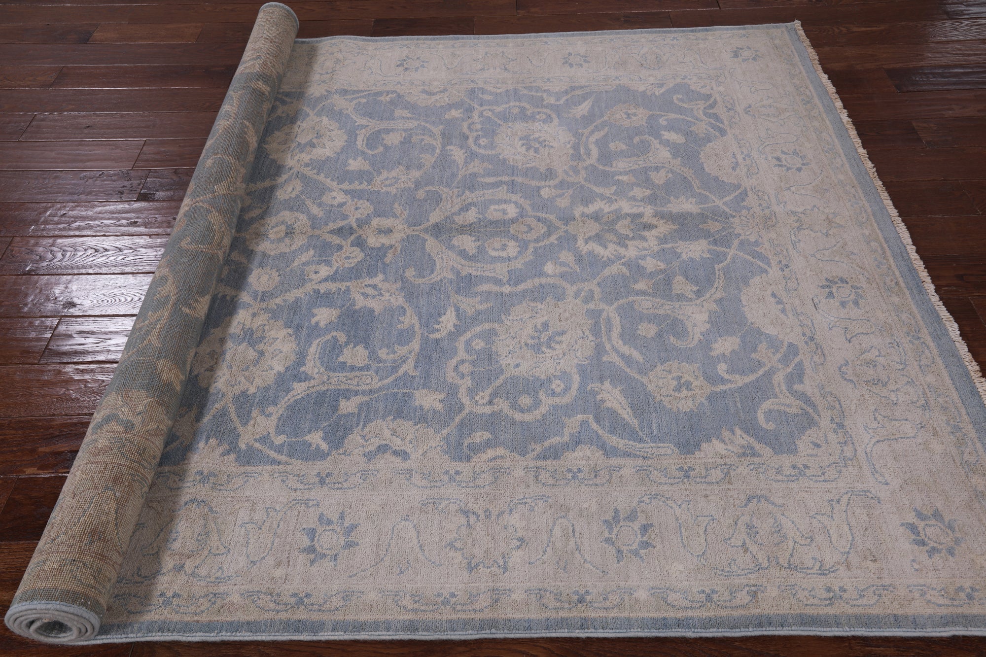 Persian White Wash Hand Knotted Rug - 6' 1" X 9' 2" - Golden Nile