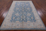 Blue Persian White Wash Area Rug - 6' 1" X 9' 1" - Golden Nile