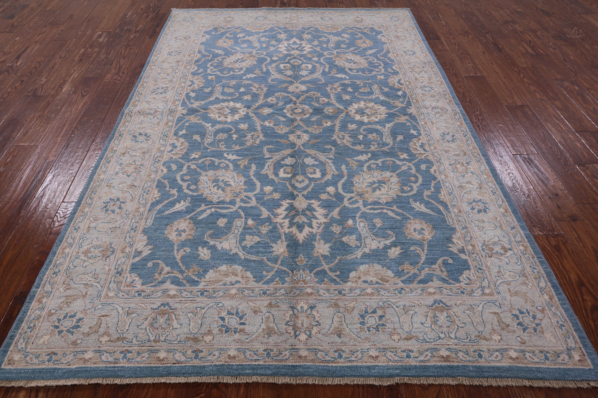 Blue Persian White Wash Area Rug - 6' 1" X 9' 1" - Golden Nile